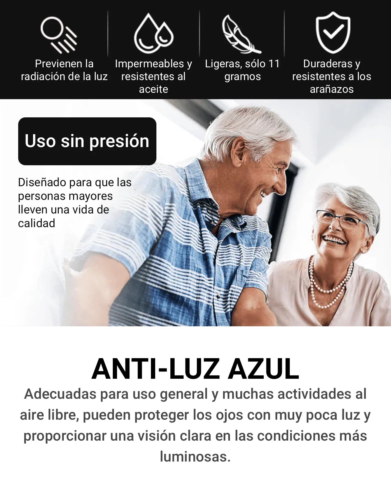 Gafas Multifocales con Protección Contra Luz Azul Opti Focus™